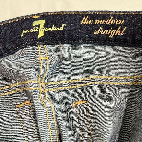 7 For All Mankind Blue The Modern Straight Leg Jean Size 30 - Picture 8 of 15